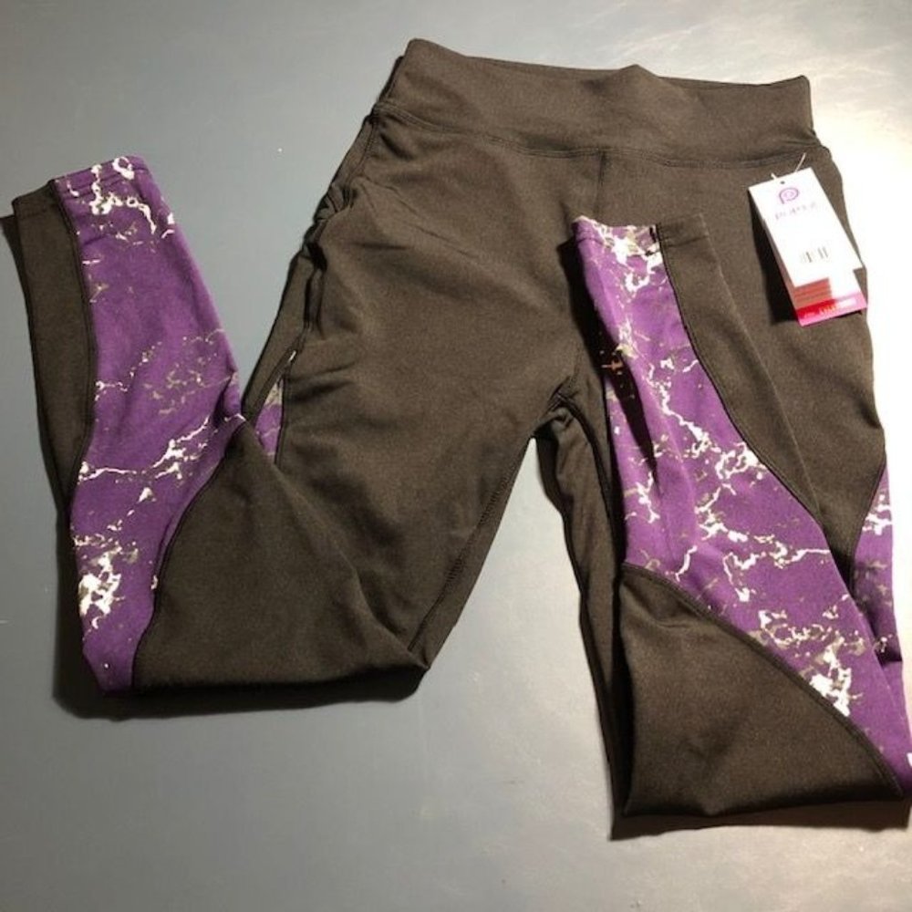 Pop Fit Leggings Piper Purple Marble with Pockets Size Small